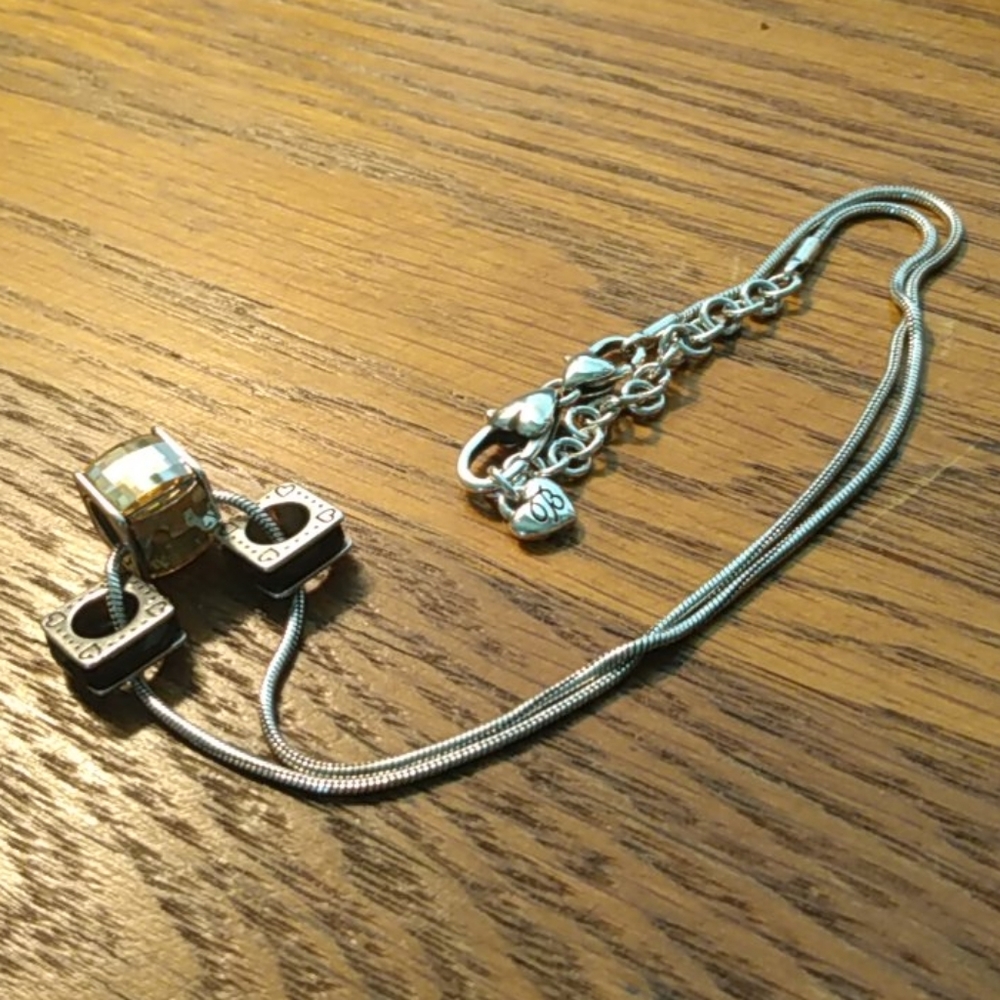 Brighton silver & black cubed necklace.